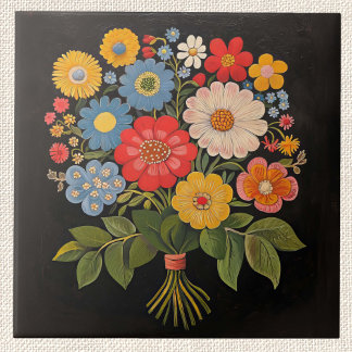 Flower Bouquet Kakelplatta