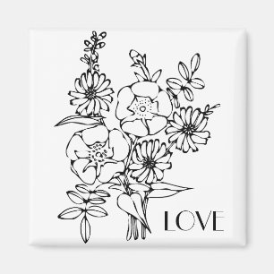 Flower Bouquet Kärlek Magnet