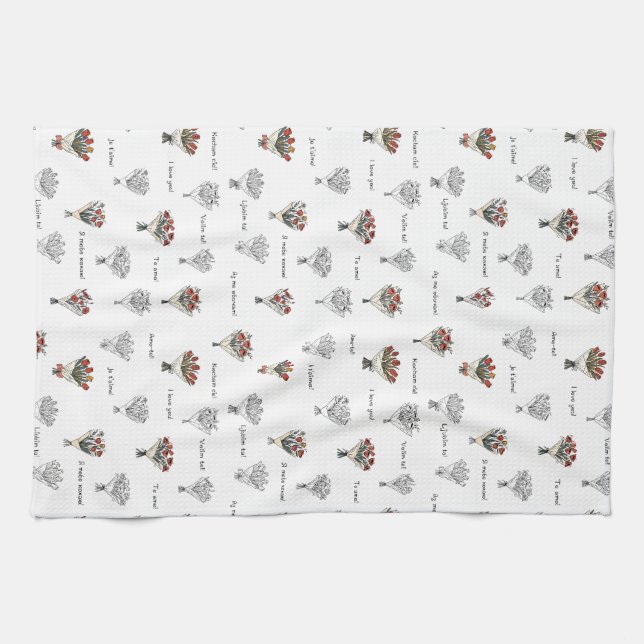 Flower Bouquet Kitchen Towels Kökshandduk (Horisontell)