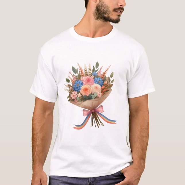 Flower bouquet lgbt t shirt (Framsida)