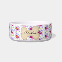 Flower Bouquet med Dahlia White Pet Bowl