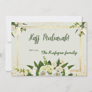 Flower Bouquet med Hajj Mubarak-meddelande Anteckningskort