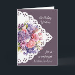 Flower Bouquet Sister-in-law Birthday Card Kort<br><div class="desc">Vintage Flower Bouquet för din svärmakerska födelsedag i versalen innefattar Må du bli utlovad med Guds kärlek och glädje på din speciella dag och varje dag</div>