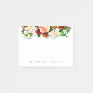Flower Bouquet Trendig Colorful Watercolor Blommig Post-it Block