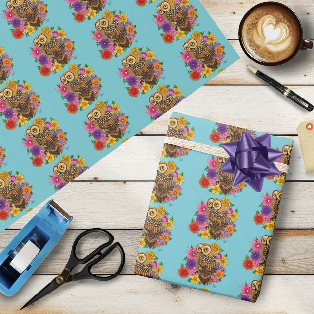 Flower Bouquet Uggla Presentpapper (Skapare uppladdad)