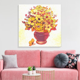 Flower bouquet vas canvastryck