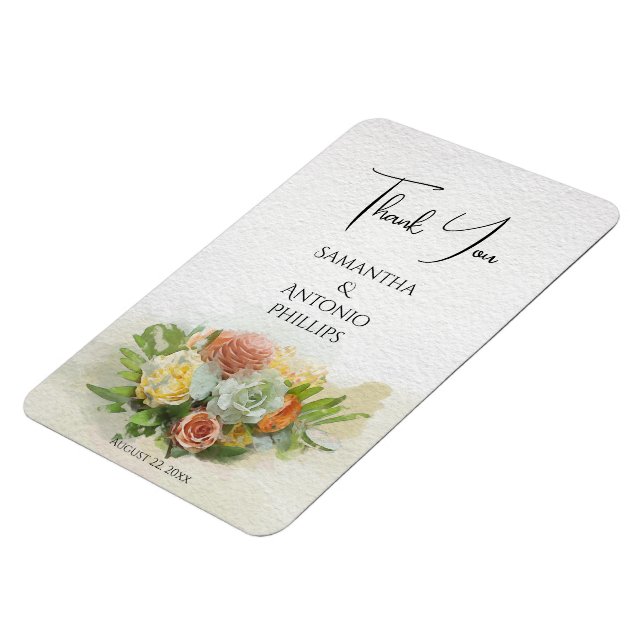 Flower Bouquet Watercolor Art Tack Magnet (Vänstra Sidan)