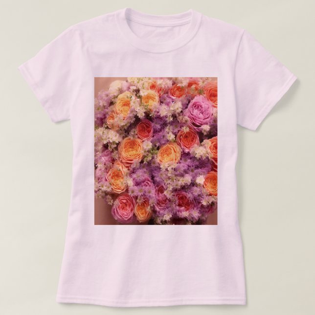 Flower Bouquet Women's Rosa T-Shirt (Design framsida)