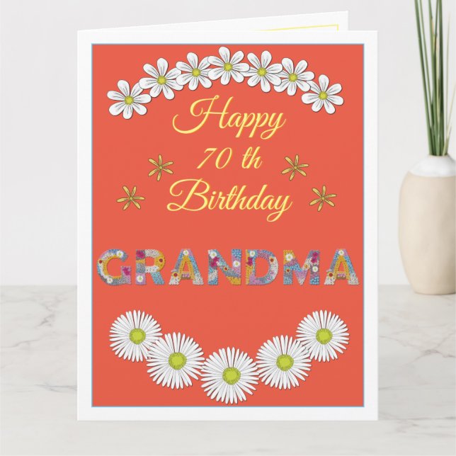 Flower brev Grandma Personlig Birthday Card Kort (Framsida)
