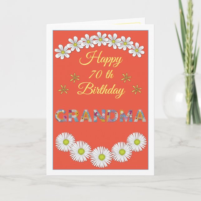 Flower brev Grandma Personlig Birthday Card Tack Kort (Framsida)