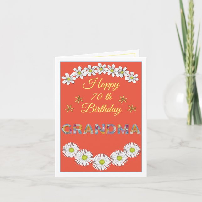 Flower brev Grandma Personlig Birthday Card Tack Kort (Framsida)