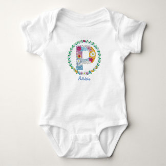Flower Brev Initial P med Personlig namn T Shirt