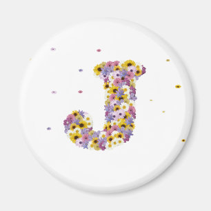 Flower brev J Magnet