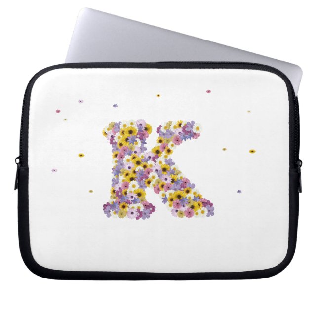 Flower brev K Laptop Sleeve (Framsidan)