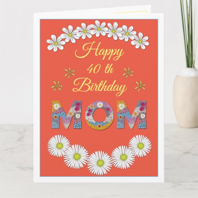 Flower brev Mamma Personlig Birdday Card Kort (Framsida)