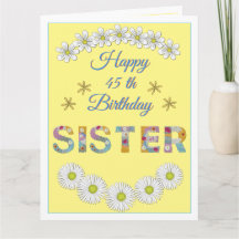 Flower brev Sister Personlig Birthday Card