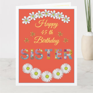 Flower brev Sister Personlig Birthday Card Kort