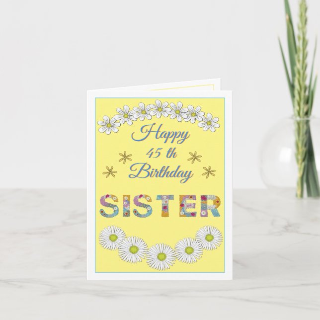 Flower brev Sister Personlig Birthday Card Tack Kort (Framsida)