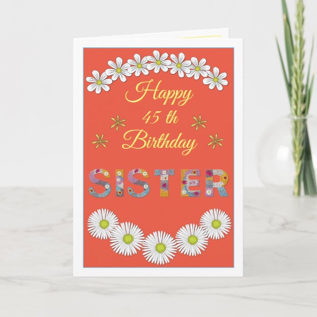 Flower brev syster Personlig Birthday Card Tack Kort (Framsida)