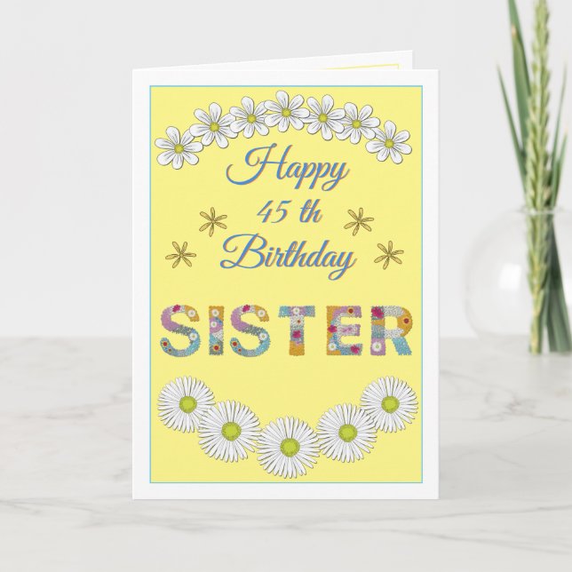 Flower brev syster Personlig Birthday Card Tack Kort (Framsida)