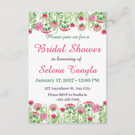  Flower Bridal Shower Invitation Card Inbjudningar