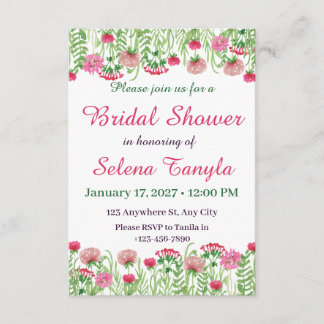  Flower Bridal Shower Invitation Card Inbjudningar