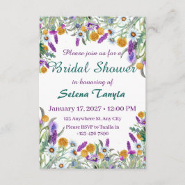   Flower Bridal Shower Invitation Card Inbjudningar