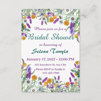   Flower Bridal Shower Invitation Card Inbjudningar