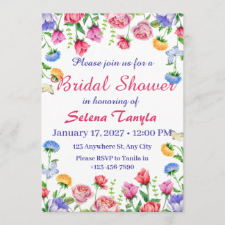 Flower Bridal Shower Invitation Card Inbjudningar