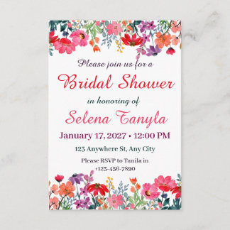  Flower Bridal Shower Invitation Card Inbjudningar