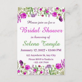  Flower Bridal Shower Invitation Card Inbjudningar