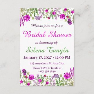  Flower Bridal Shower Invitation Card Inbjudningar