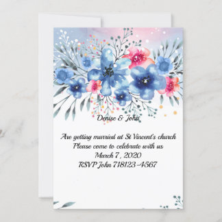 Flower Bröllop Inbjudningar