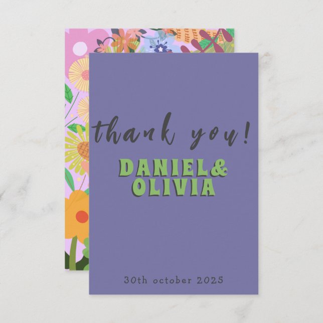 Flower Bröllop Tack Kort (Fram/baksida)