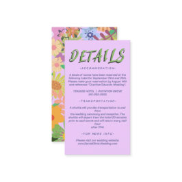 Flower Bröllopsprograms Visitkort