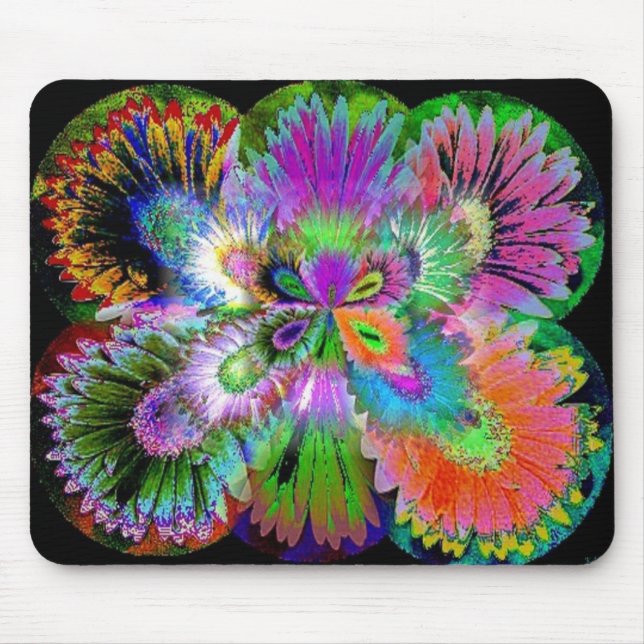 Flower Butterfly Abstrakt Mousepad Musmatta (Framsidan)