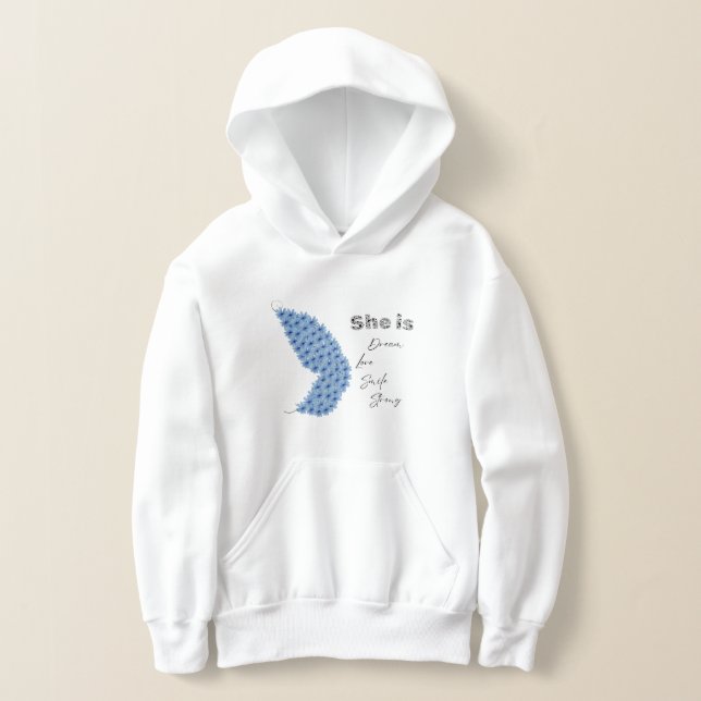 Flower Butterfly är Dream Kärlek Smile Strong T Shirt (Laydown)