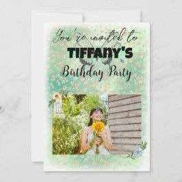 Flower & Butterfly Birthday-inbjudan Inbjudningar