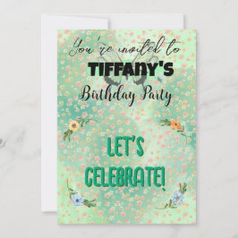 Flower & Butterfly Birthday-inbjudan Inbjudningar