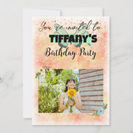 Flower & Butterfly Birthday-inbjudan Inbjudningar