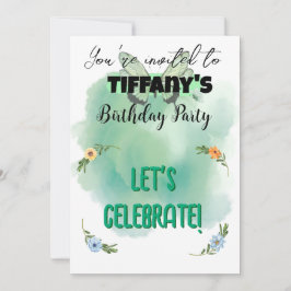 Flower & Butterfly Birthday-inbjudan Inbjudningar