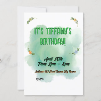 Flower & Butterfly Birthday-inbjudan Inbjudningar