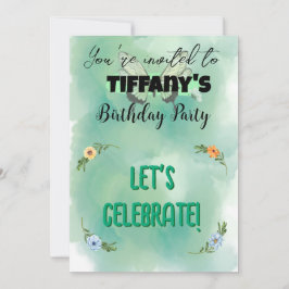 Flower & Butterfly Birthday-inbjudan Inbjudningar