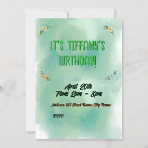 Flower & Butterfly Birthday-inbjudan Inbjudningar