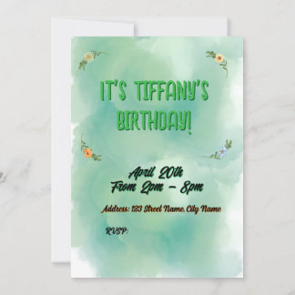 Flower & Butterfly Birthday-inbjudan Inbjudningar