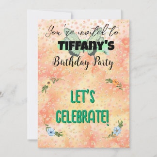 Flower & Butterfly Birthday-inbjudan Inbjudningar
