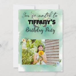 Flower & Butterfly Birthday-inbjudan Inbjudningar