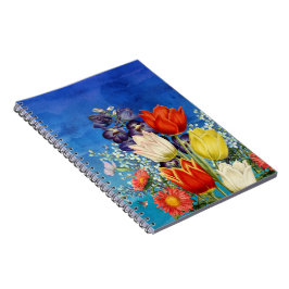 Flower Butterfly Hummingbird Anteckningsbok Med Spiral