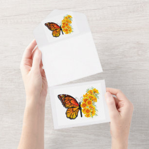 Flower Butterfly med Gult California Poppy