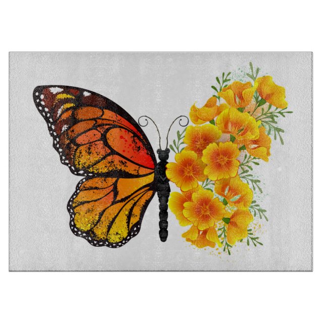 Flower Butterfly med Gult California Poppy (Framsidan)